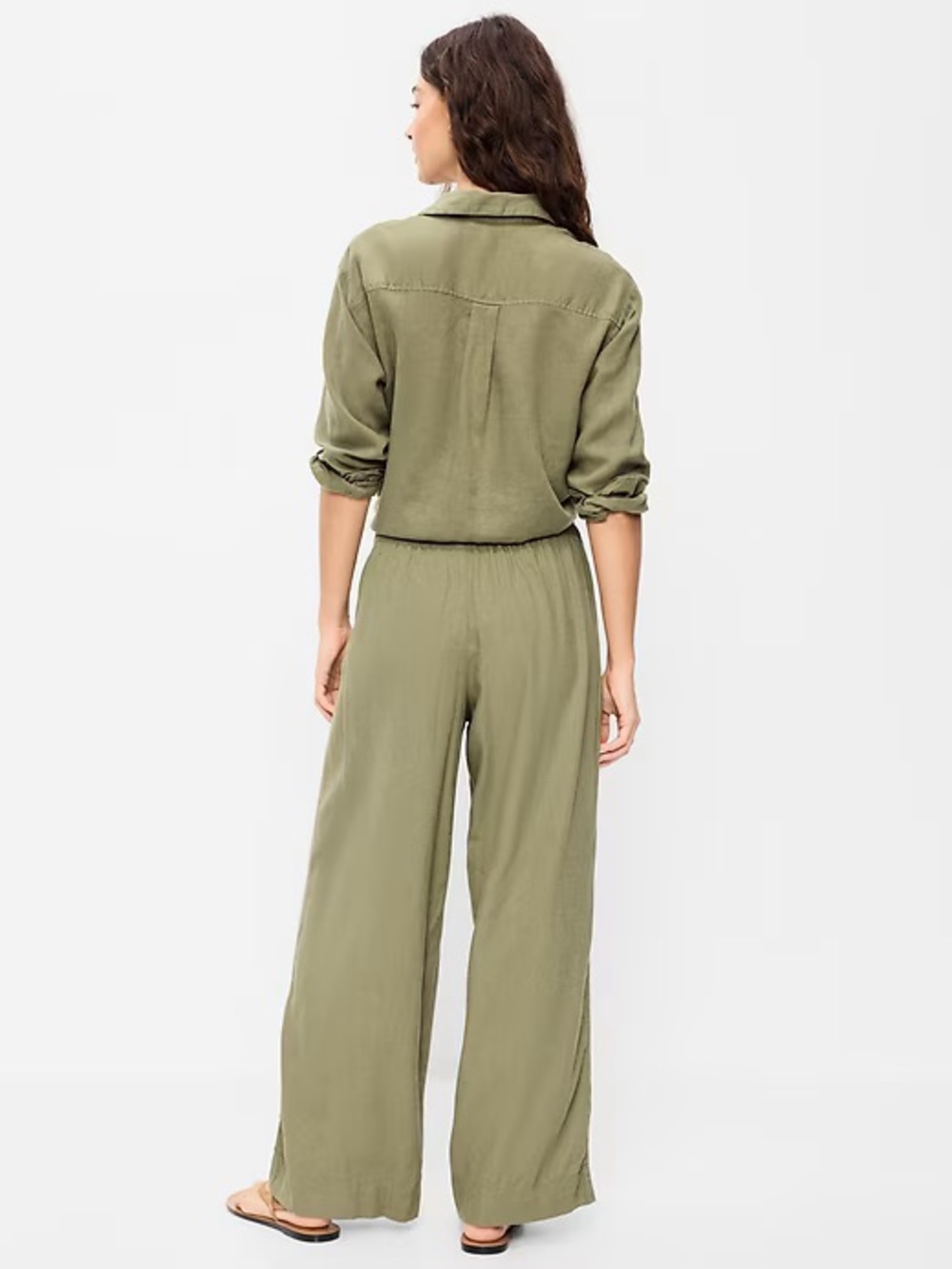 Old Navy High-Waisted Linen-Blend Wide-Leg Pants NWOT Large Tall - Picture 5 of 10